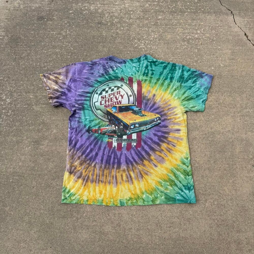 Super Chevy Show y2k tye dye tee mens size L Large